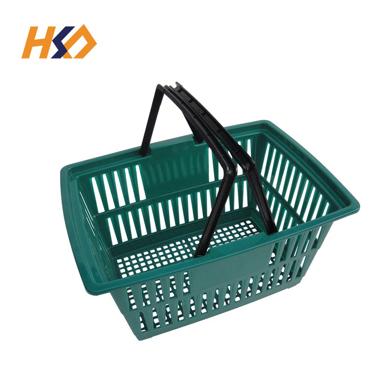 30L 520mm 355mm Handheld Shopping Baskets For Grocery Store With Black Handles