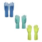 Long Cuff Cotton Spray Flocklined 300mm Household Cleaning Gloves