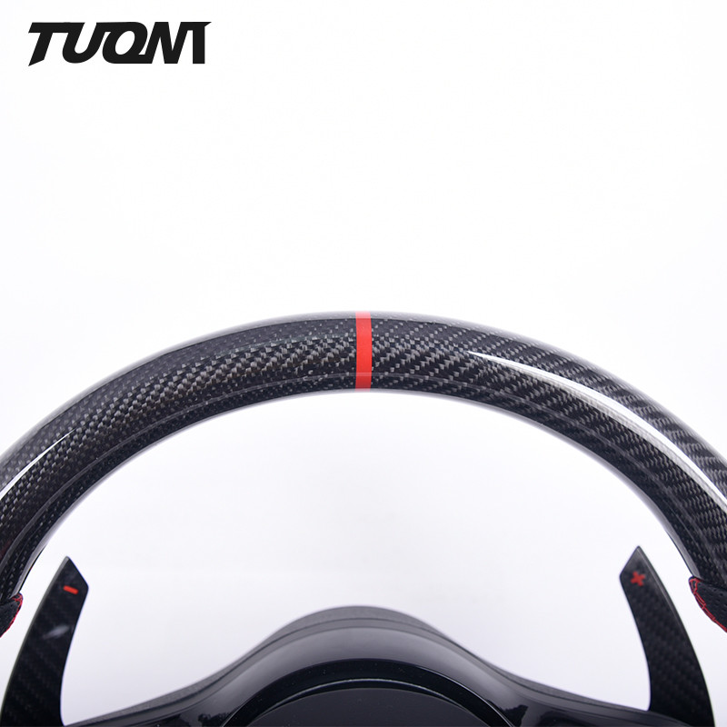 Black Leather Mercedes Benz Steering Wheel Carbon Fiber Car Accessories