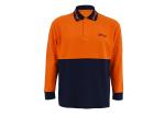 Breathable High Visibility Long Sleeve Polo Shirts , Safety Polo Shirt