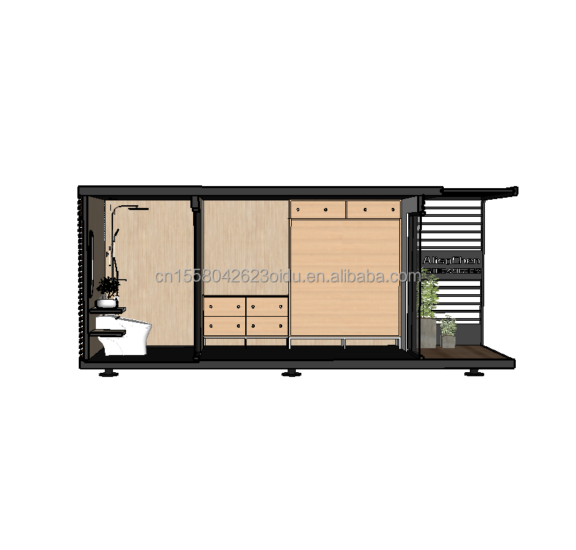 Galvanized Steel Square Tubes Main Structure Container House for Holiday Home