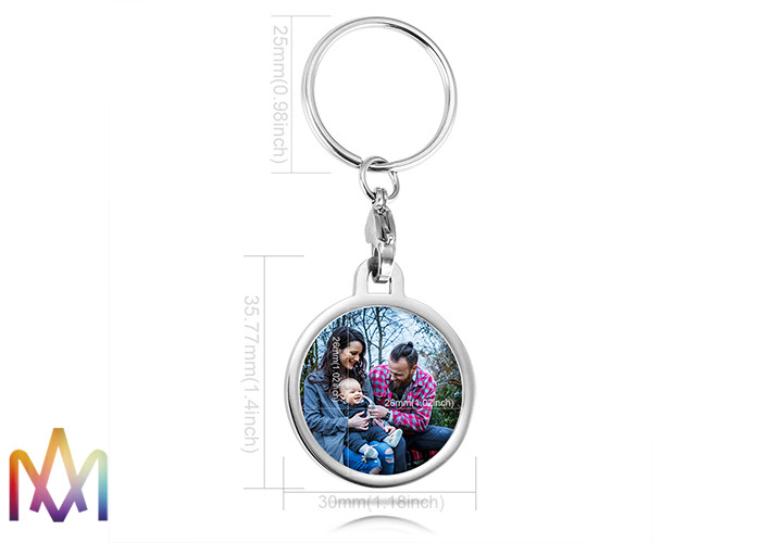 Fadeless SS304 Steel Color Picture Frame Keychains