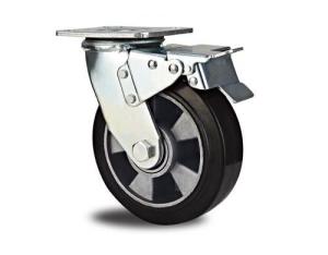 Quality Total Brake Aluminum core Rubber Caster wholesale