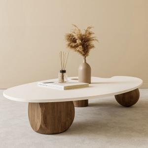 Quality Minimalist White Marble Countertop Coffee Table For Hotel Lobby wholesale