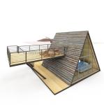Galvanized Steel Square Tubes Deluxe Small Wooden House Triangle Modular