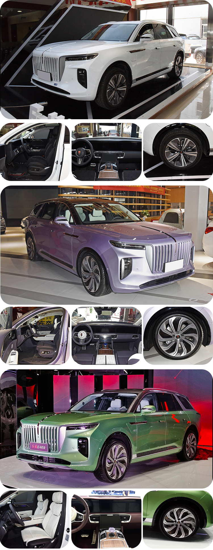 Pure Electric 0.8h Max Power 320 435ps Hongqi E-Hs9 2023 Energy Vehicle with Ternary Lithium Battery and Fast Charging