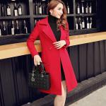 Thickening of ladies wool and cotton turn-down collar coat fashion and casual