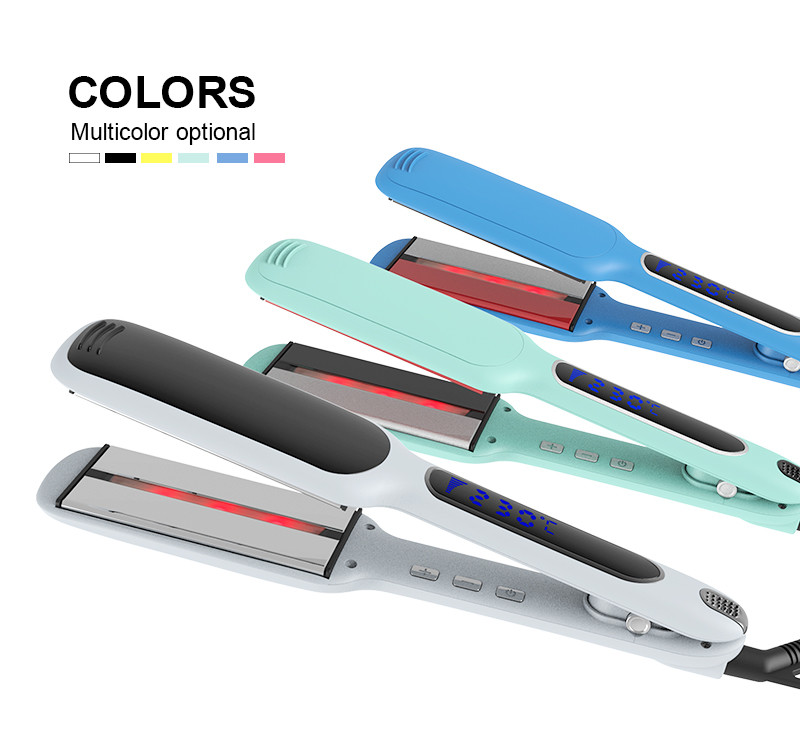 60W Ceramic Infrared Hair Straightener With LCD Screen Display
