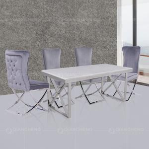 Quality White Smooth 78''X39''X30'' Luxury Marble Dining Table 4 6 Seater For Kitchen wholesale
