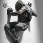 Custom Bronze Man Statue Cast Metal Carft Modern Abstract Art life size