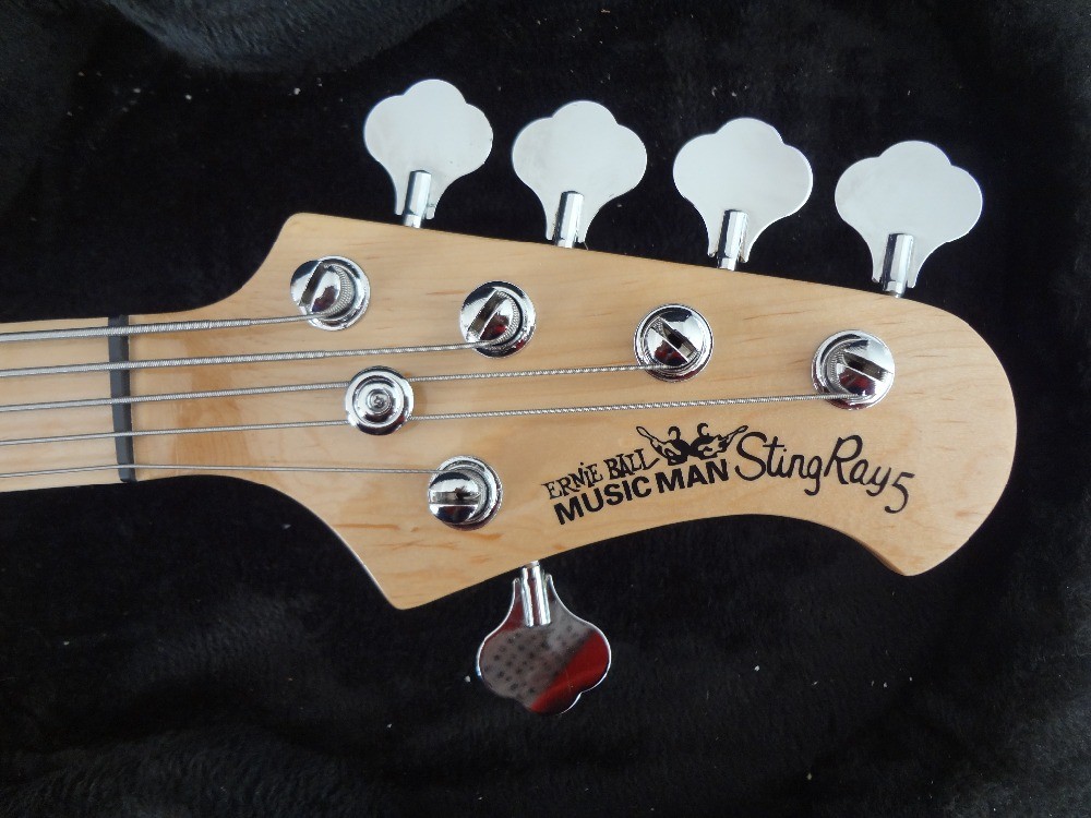 5 string basss guitar Ernie ball Musicman Sting Ray5 bass Sunburst color Active pickups