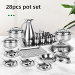 2022 New Product Multifunction Kitchen Cookware Sets 28 Pcs Stainless Steel