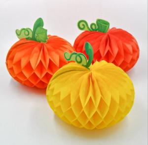Quality Colors Pumpkin Paper Honeycomb Halloween Decorations wholesale
