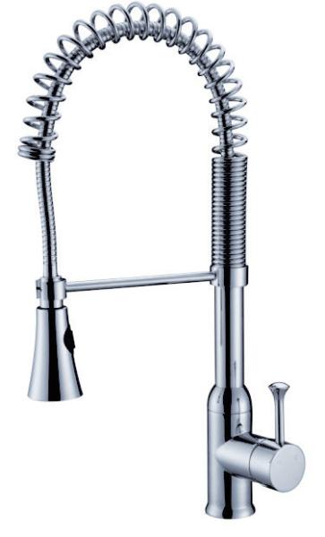 Commercial One Handle Brass Kitchen Sink Water Faucet / Deck Mounted Chrome