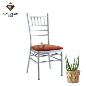 Quality High-Gloss White Tube 25*25*1.0mm Silver Wedding Chiavari Chairs OEM wholesale