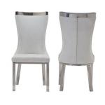 Luxury Chrome SS Dining Chairs softness Upholstered Dining Room Chair