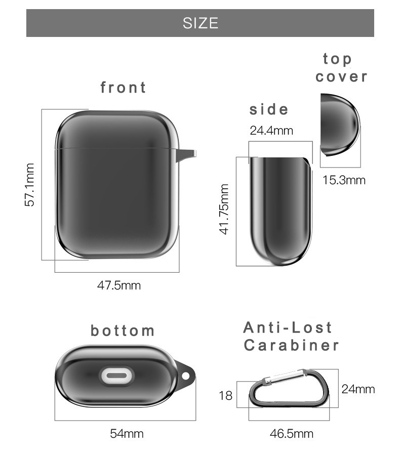 Plating 360°Protective Shockproof Airpods Silicone Case Cover Compatible with Apple Airpods 2 &1 (Front LED Visible)