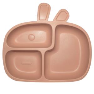 Quality MHC Baby Silicone Divided Plate With Suction BPA Free Silicone Feeding Set Animal Shaped wholesale