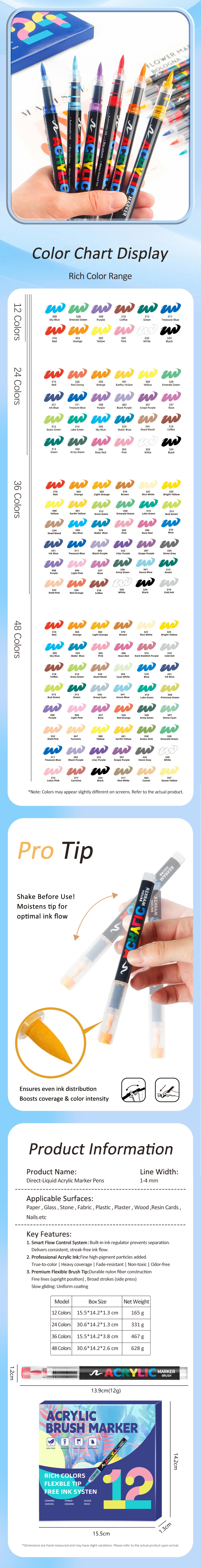 Colorful Painting Pens Students Direct Liquid Acrylic Marker Pen