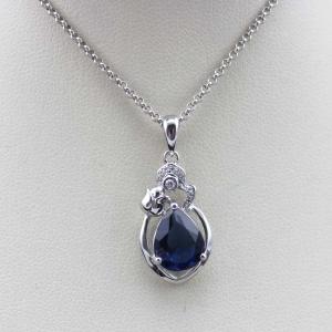 Quality 925 Silver Jewelry Drop Sapphire Cubic Zircon Drop Pendant (PSJ0417) wholesale