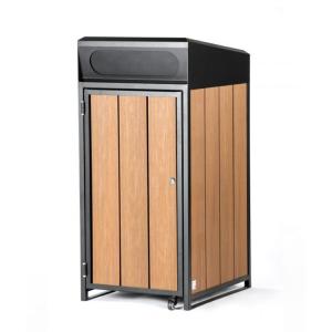 Quality H1200MM 120L Large Outdoor Wooden Trash Can wholesale
