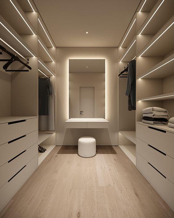 Modern Wooden Dressing Table With Mirror for Bedroom Wall Cabinet and Clothes Wardrobe