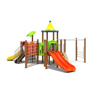Quality Commercial Plastic 3 Slides Playground AISI 304 PVC Swing Sets Outdoor wholesale