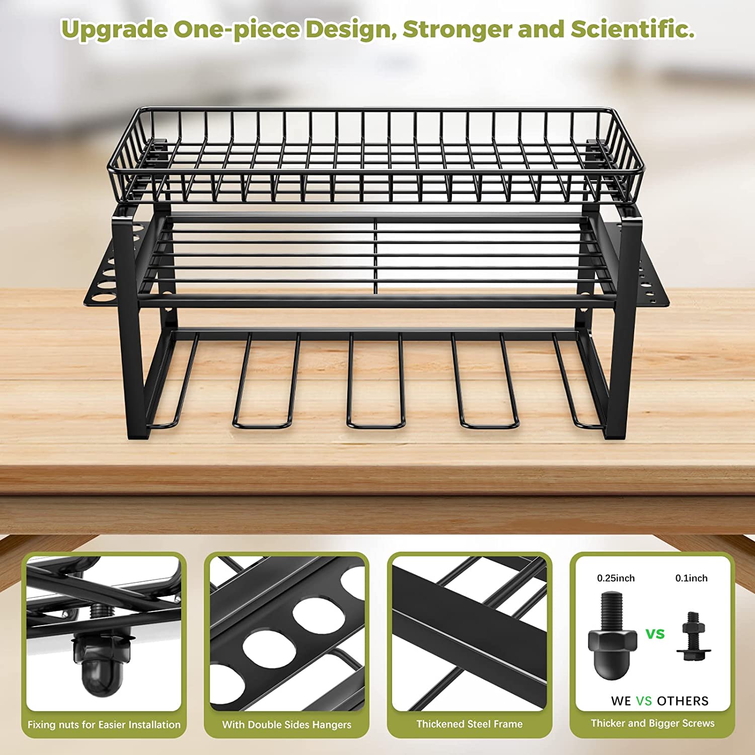 Wall Mount 3 Layers Tool Organizer Storage with Basket Rust and Corrosion Resistant