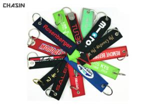 China Customized Embroidered Fabric Keychain For Colletible / Commemorative on sale