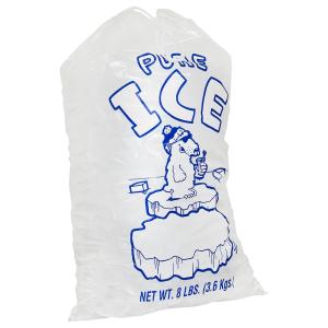 Quality 8lb Disposable PE Gravure Printing Reusable Ice Bags With Drawstring wholesale
