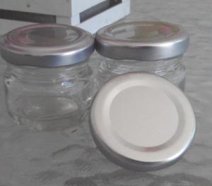 Quality 30ml honey glass Jar with silver cap wholesale