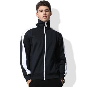 Quality Zipper In White Polyester Fabric Men Sports Track Jackets Plain Stripe Custom Track Jackets wholesale