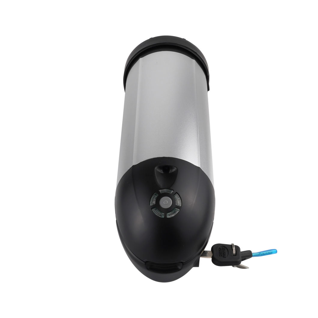E-Bike Battery 36V 10.4ah Water Bottle Battery Kettle Electric Lithium Replacement Battery 18650 10s4p Bottle E-Bike Li-ion Battery with Black Aluminium Case