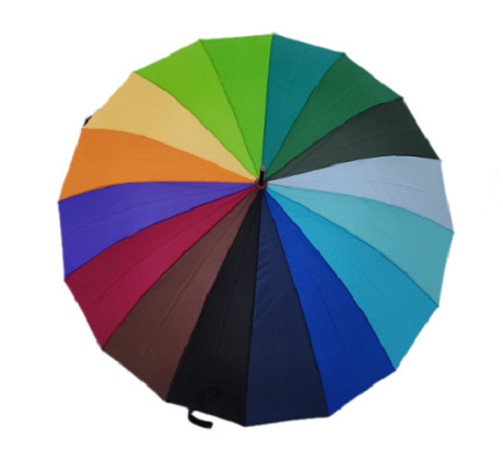 Natural Wood Umbrella With Fiberglass Ribs Auto Open 23 inches 16 Panels Color Umbrella