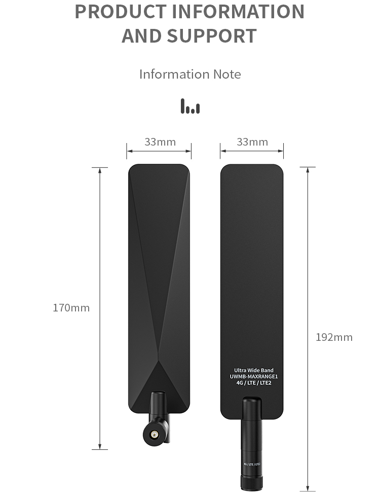Black 5dBi 2.4G GSM 4G Lte 433mhz 868mhz Wireless Wifi Omnidirectional External Rubber Antenna