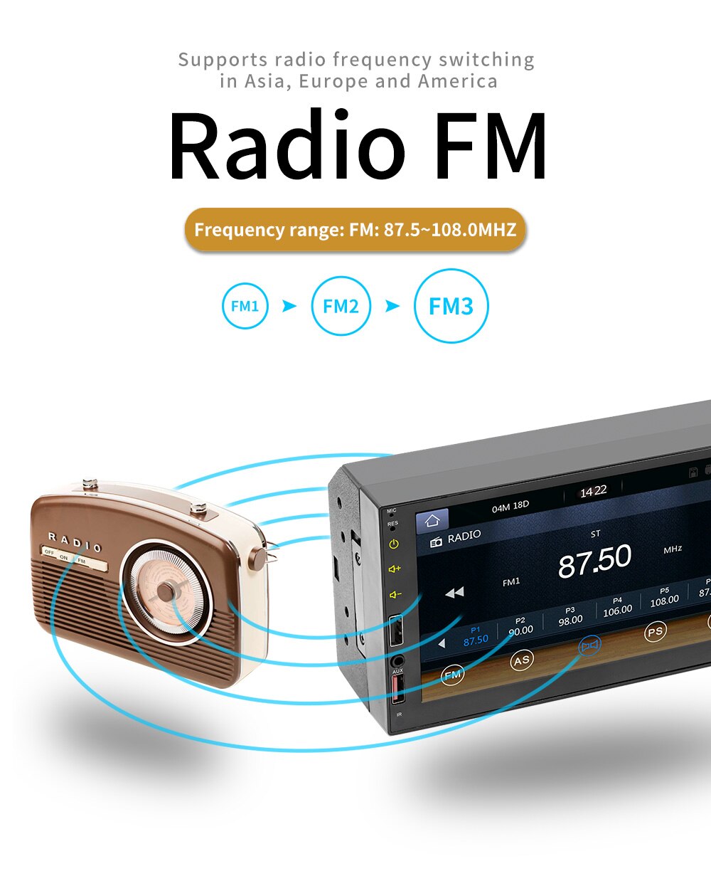 178*102mm Size HD Touch Screen Car MP5 Player with Carplay Bluetooth and Reverse Camera