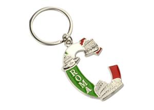 Quality Souvenir Letter Shape Cute Metal Keychain Customized Color Keyring wholesale