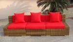 Outdoor Rattan Furniture , Garden Sectional Sofa Set With Ottoman