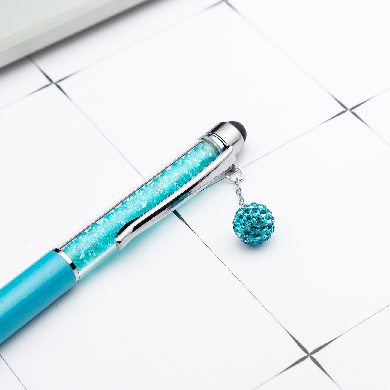 Cute Crystal Pen Diamond Ballpoint Pens Stationery Ballpen 2 In 1 Crystal Stylus Pen