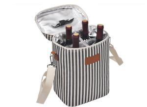 Quality Premium quality Ice Insulated oxford wine bottle cooler bag for four wines wholesale