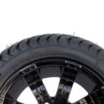 Glossy Black 12 Tempest Golf Cart Wheels 215/35-12 Street Tires Combo