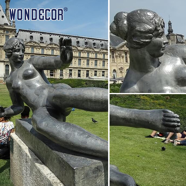 Outdoor Park Metal Bronze Statues Sculpture Art Naked Female