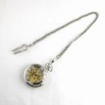 Mechanical Skeleton Gold Pocket Watches Fashional Pendant Watch