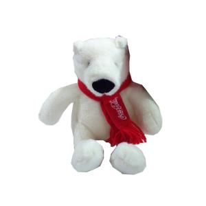 Quality 29cm 11.42 Inch Gift Stuffed Animal White Bear Coca Cola With Red Scarf wholesale
