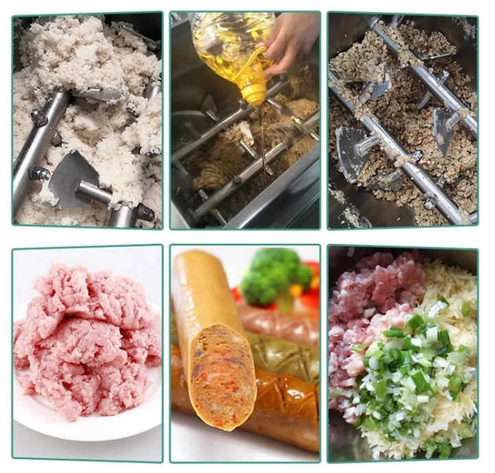 Heavy Duty 1000Kg Stuffing Stainless Steel 100L Small Meat Processing Machine Mixer