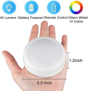 Quality Round Battery Operated LED Puck Lights 6 Lights 300 Lumens Dimmable wholesale