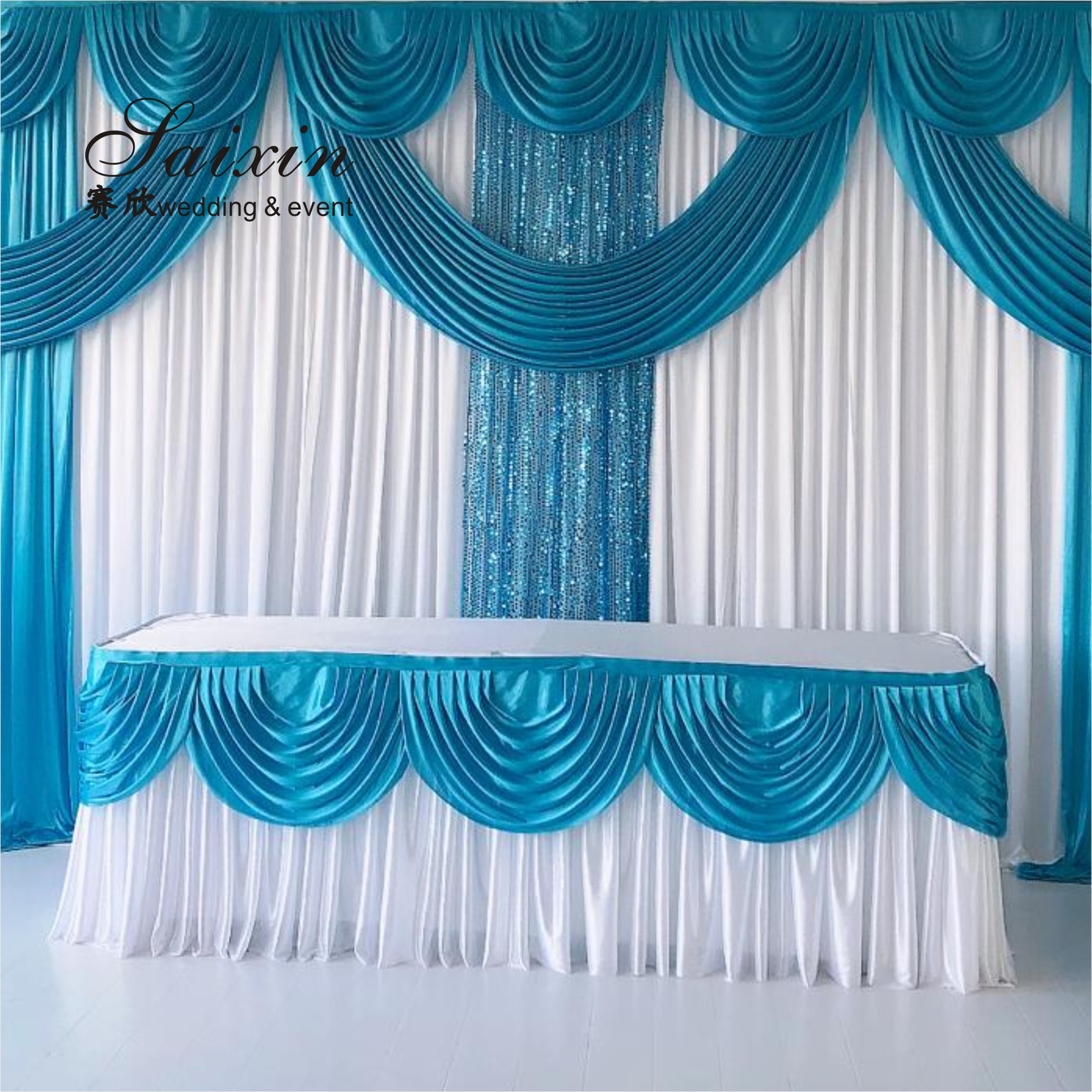 SX-388 Wholesale drape cloth curtains valance for wedding stage backdrop