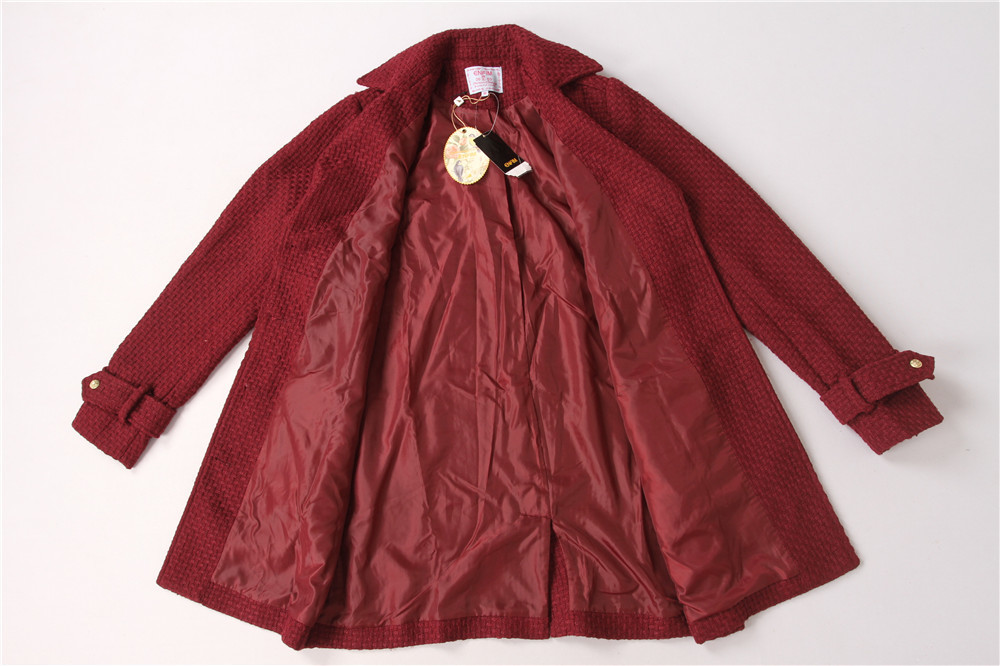 Stockpapa Autumn Winter Ladies Knit Burgundy Longline Blazer