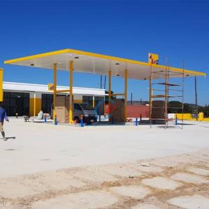 Quality Energy Efficient Steel Structure Gas Station , Industrial Metal Canopy Shed wholesale
