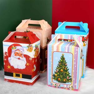 Quality Paper custom packaging design Christmas Boxes Candy Cake Box Birthday Party Favor Goodie Gift Bag with Handle wholesale